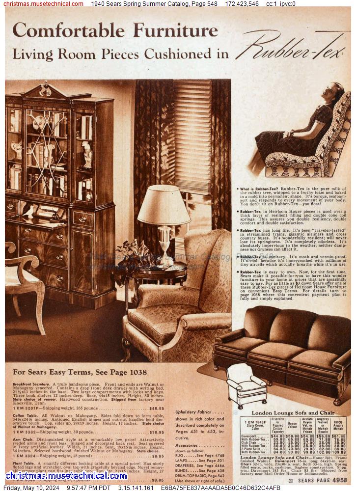 1940 Sears Spring Summer Catalog, Page 548