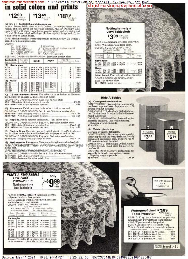 1976 Sears Fall Winter Catalog, Page 1411