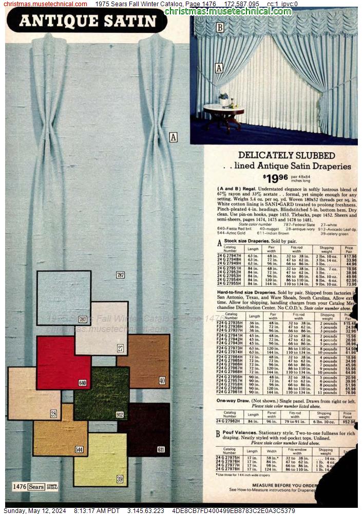 1975 Sears Fall Winter Catalog, Page 1476