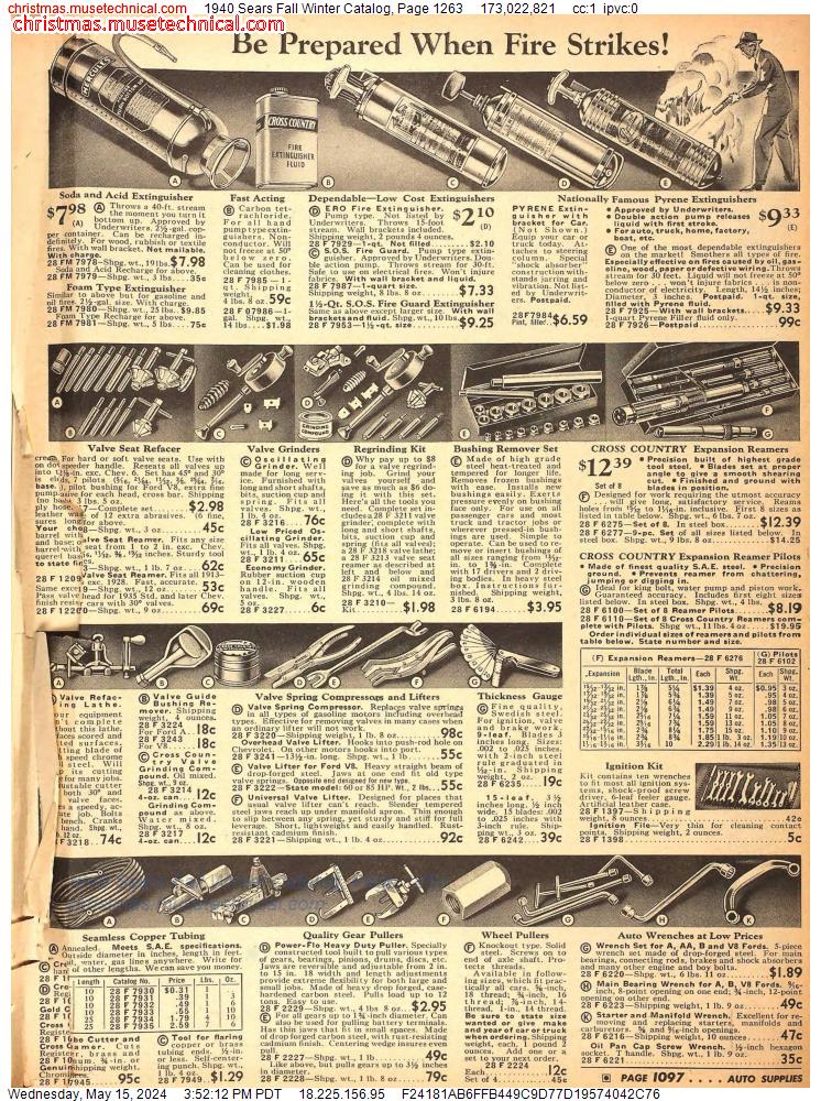 1940 Sears Fall Winter Catalog, Page 1263