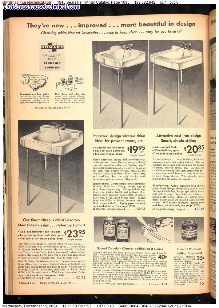 1946 Sears Fall Winter Catalog, Page 1030