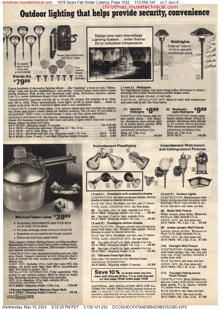 1976 Sears Fall Winter Catalog, Page 1032