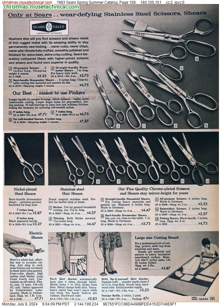 1963 Sears Spring Summer Catalog, Page 158