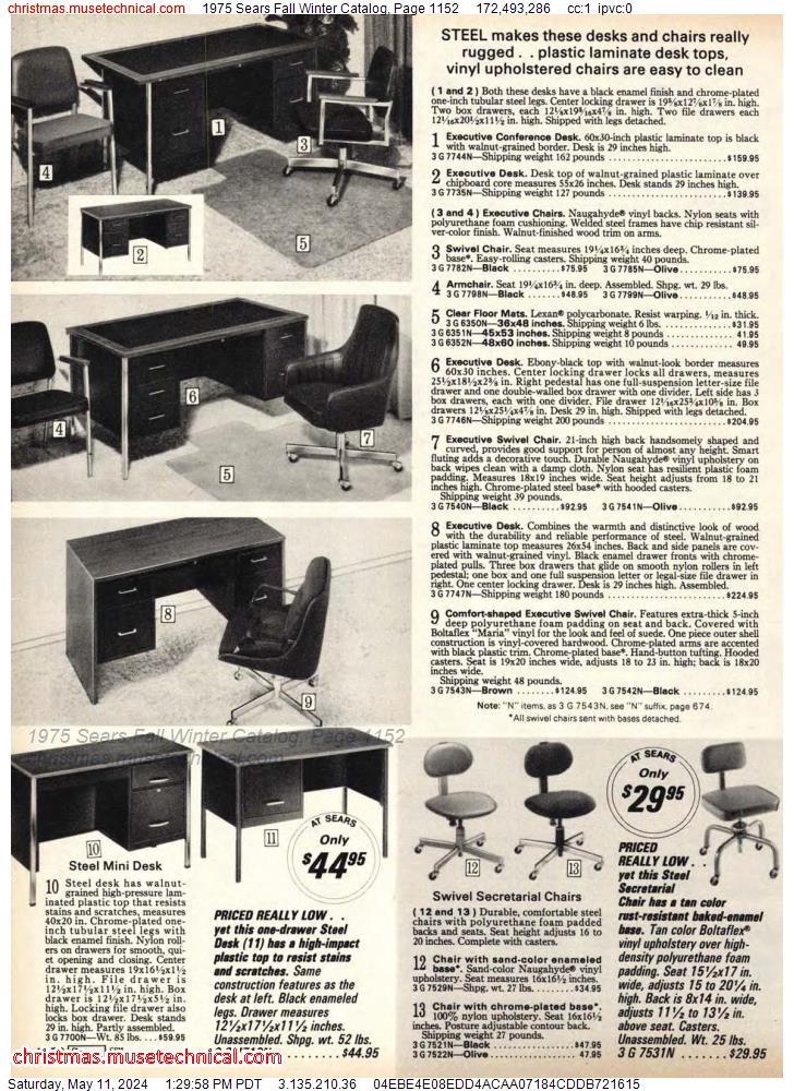 1975 Sears Fall Winter Catalog, Page 1152