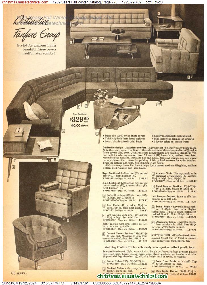 1959 Sears Fall Winter Catalog, Page 778