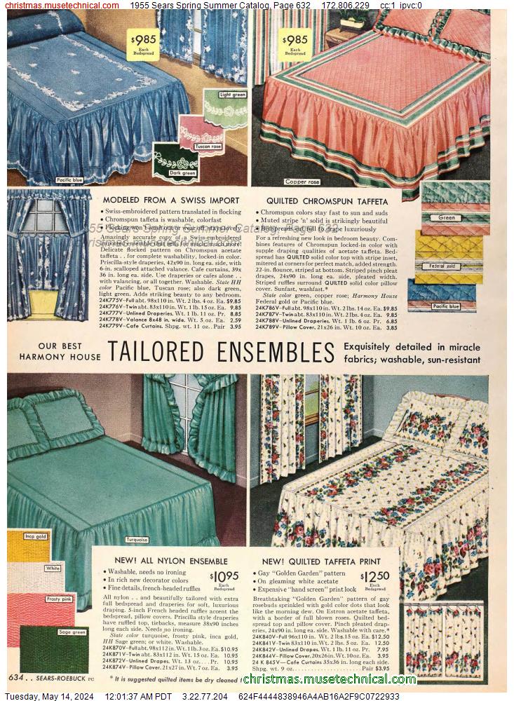 1955 Sears Spring Summer Catalog, Page 632