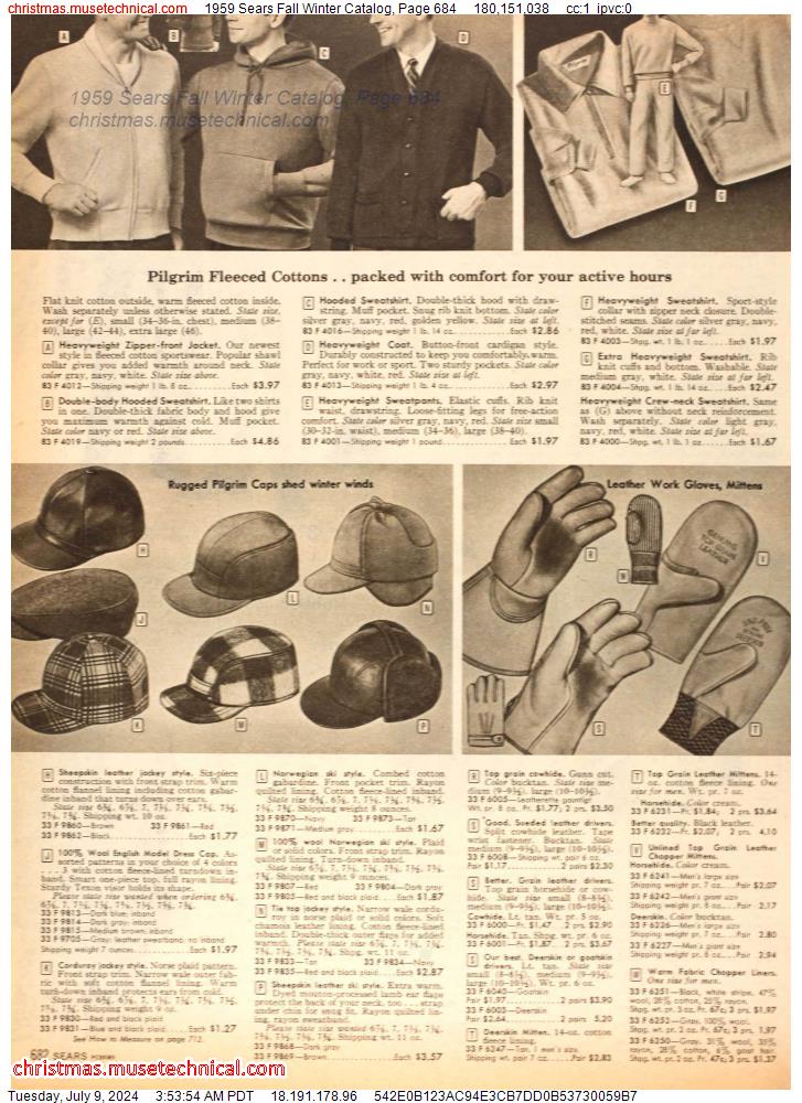 1959 Sears Fall Winter Catalog, Page 684