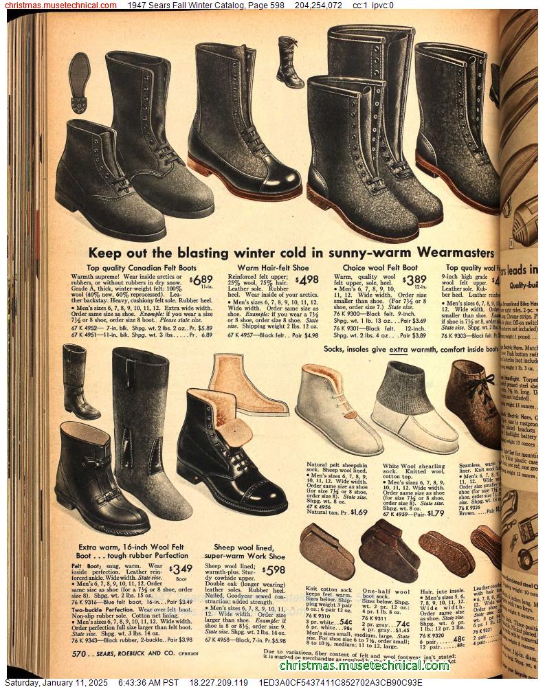 1947 Sears Fall Winter Catalog, Page 598