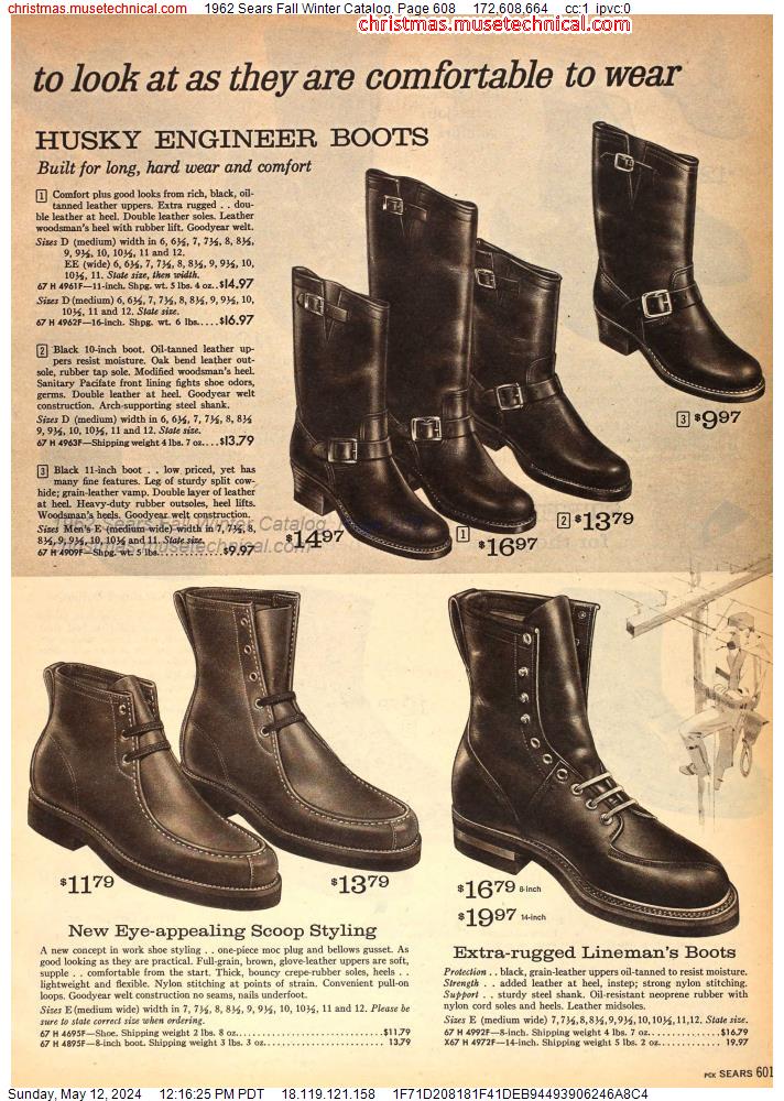 1962 Sears Fall Winter Catalog, Page 608