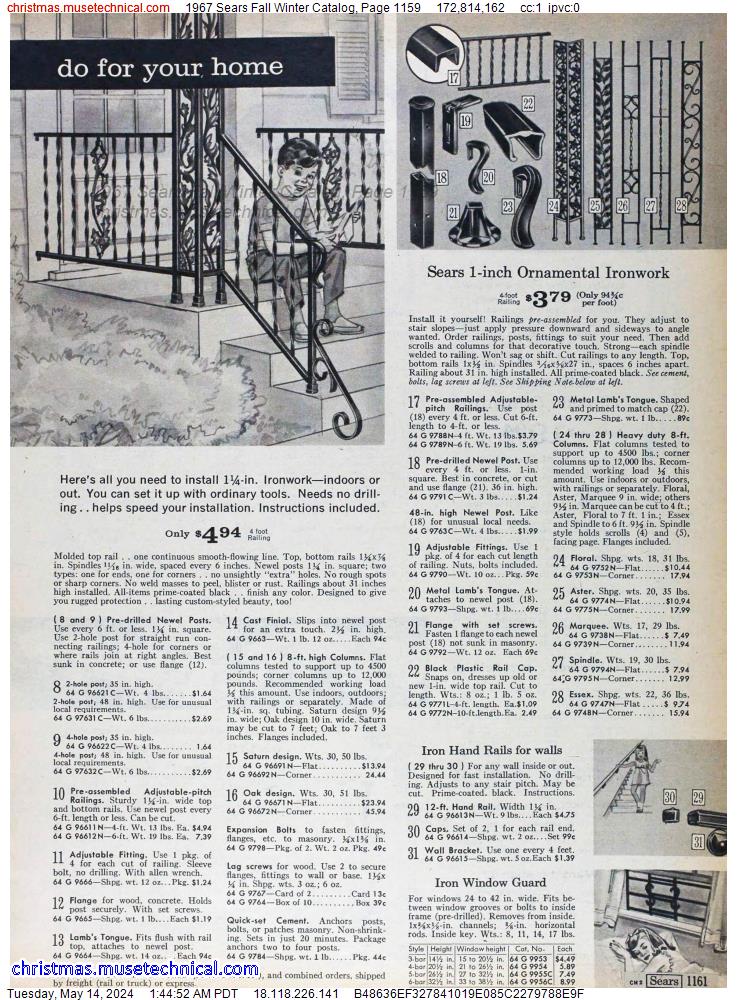 1967 Sears Fall Winter Catalog, Page 1159