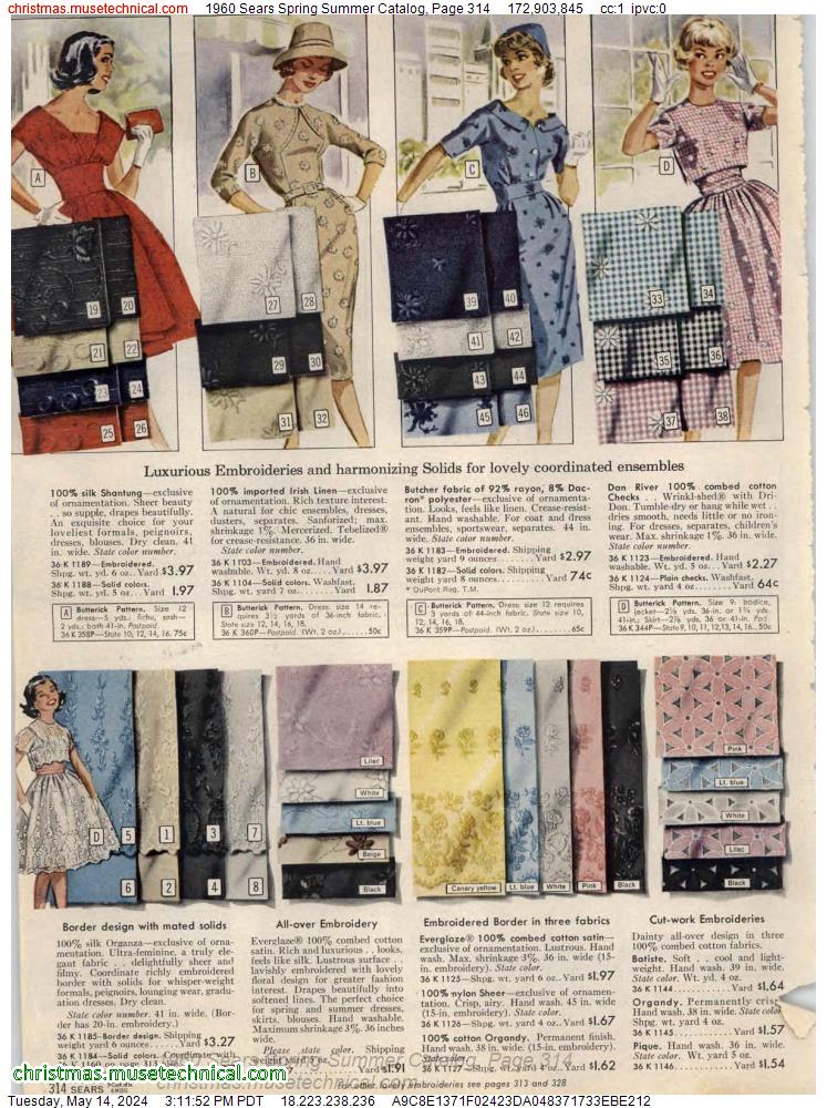 1960 Sears Spring Summer Catalog, Page 314