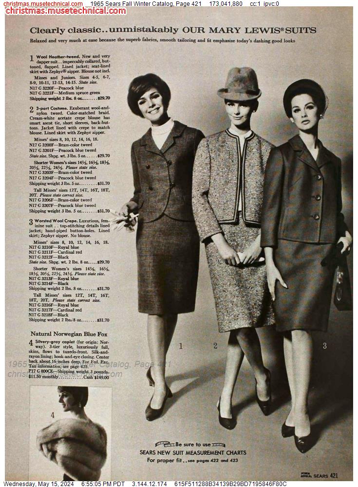 1965 Sears Fall Winter Catalog, Page 421