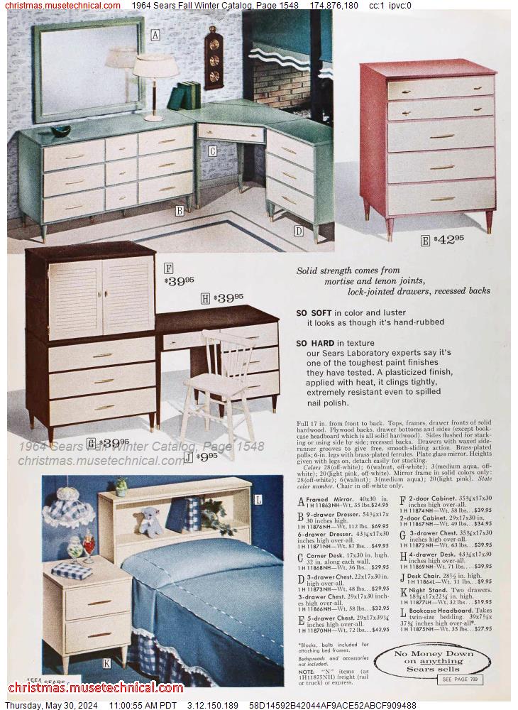 1964 Sears Fall Winter Catalog, Page 1548