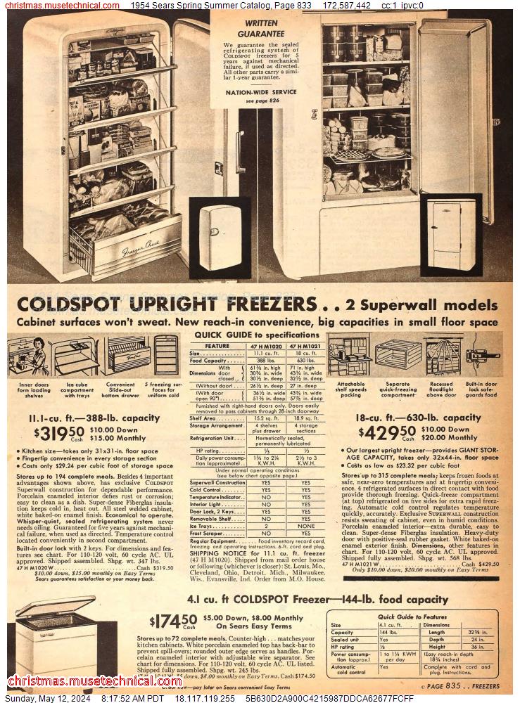 1954 Sears Spring Summer Catalog, Page 833
