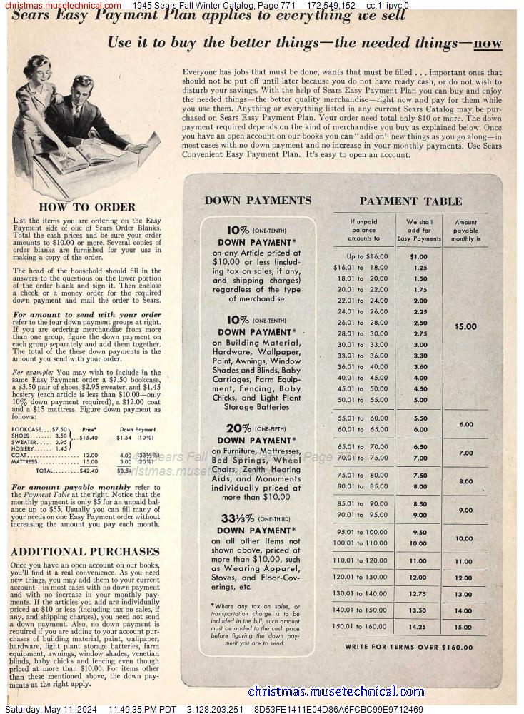 1945 Sears Fall Winter Catalog, Page 771