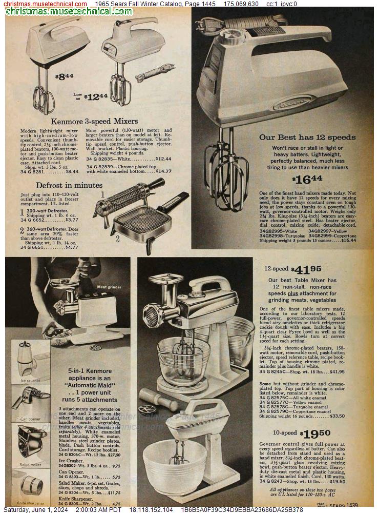 1965 Sears Fall Winter Catalog, Page 1445