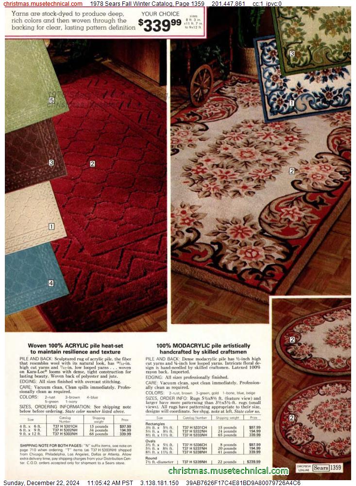 1978 Sears Fall Winter Catalog, Page 1359