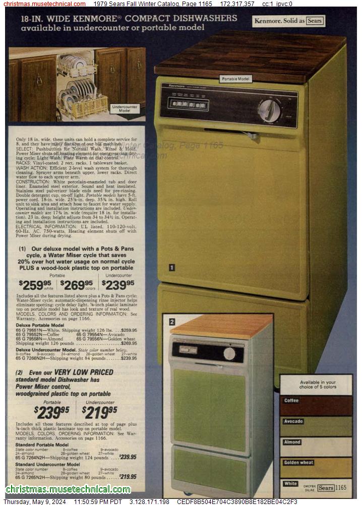 1979 Sears Fall Winter Catalog, Page 1165