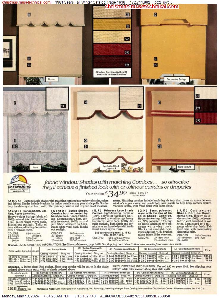 1981 Sears Fall Winter Catalog, Page 1618