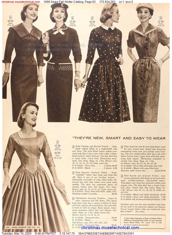 1956 Sears Fall Winter Catalog, Page 63