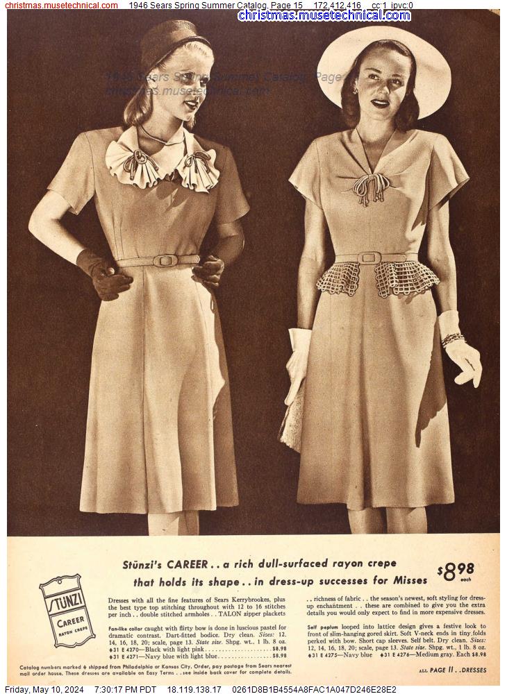 1946 Sears Spring Summer Catalog, Page 15