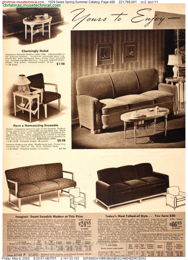1939 Sears Spring Summer Catalog, Page 488