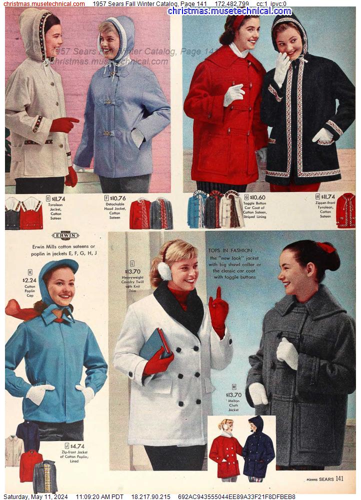 1957 Sears Fall Winter Catalog, Page 141