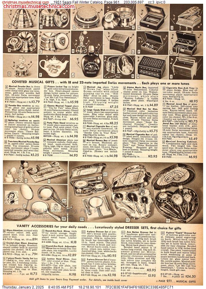 1951 Sears Fall Winter Catalog, Page 961