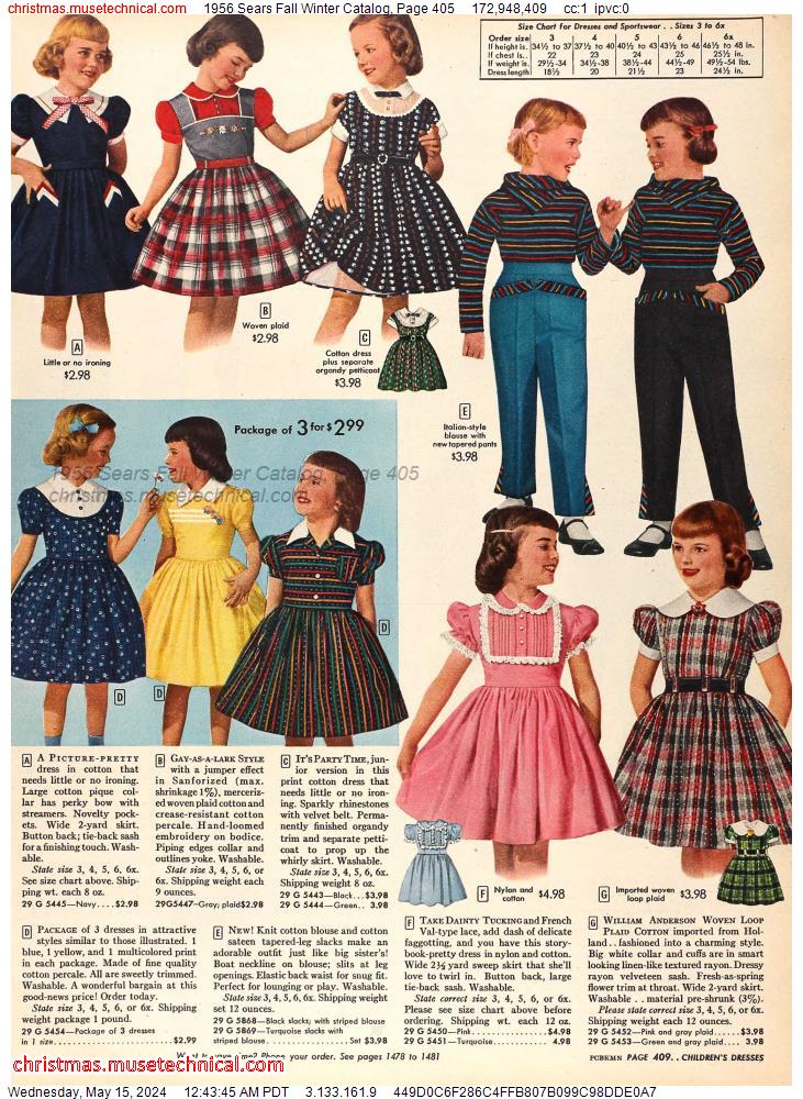 1956 Sears Fall Winter Catalog, Page 405