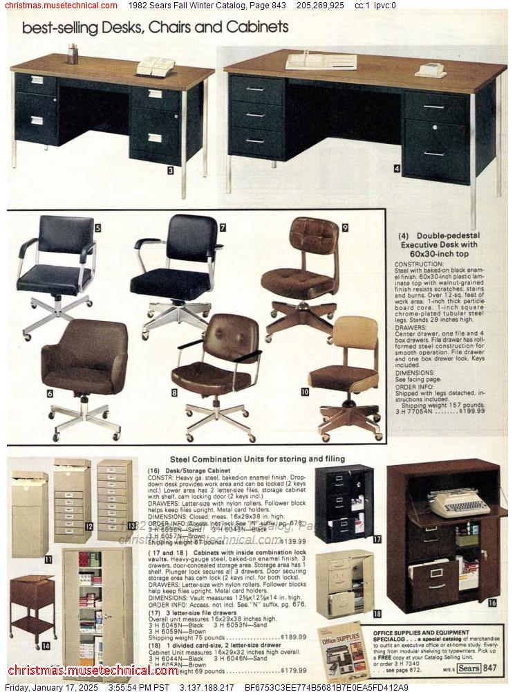 1982 Sears Fall Winter Catalog, Page 843