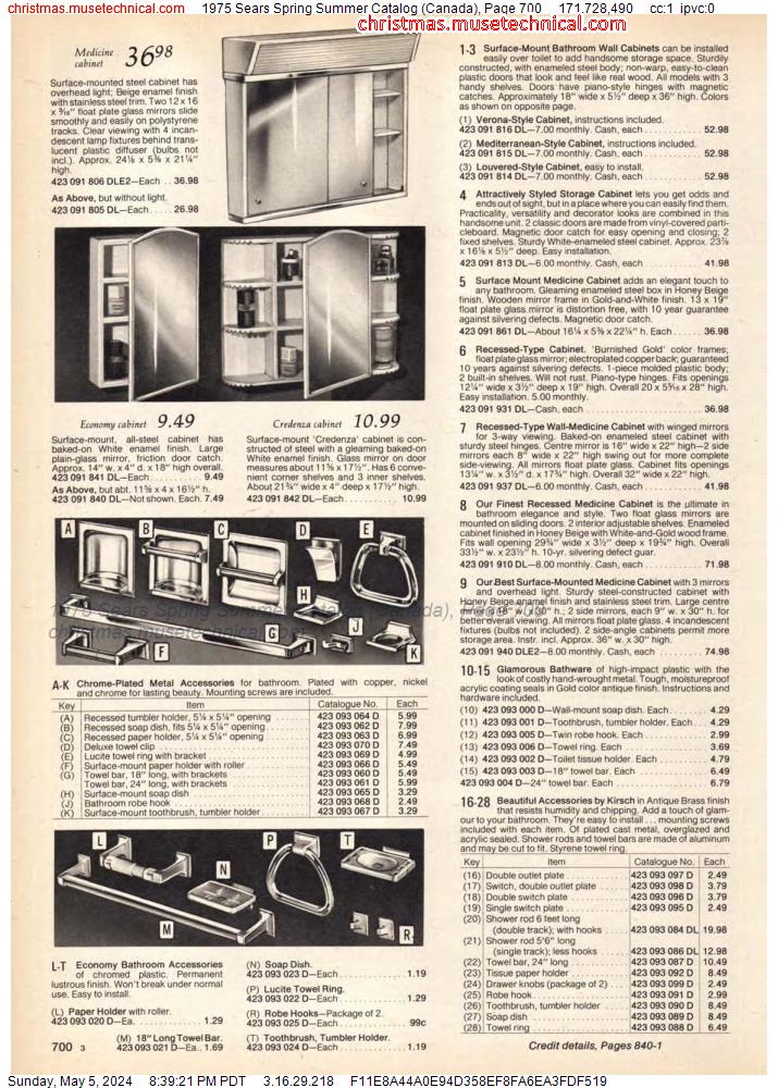 1975 Sears Spring Summer Catalog (Canada), Page 700