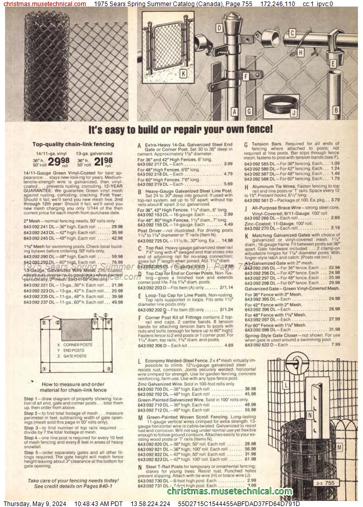 1975 Sears Spring Summer Catalog (Canada), Page 755