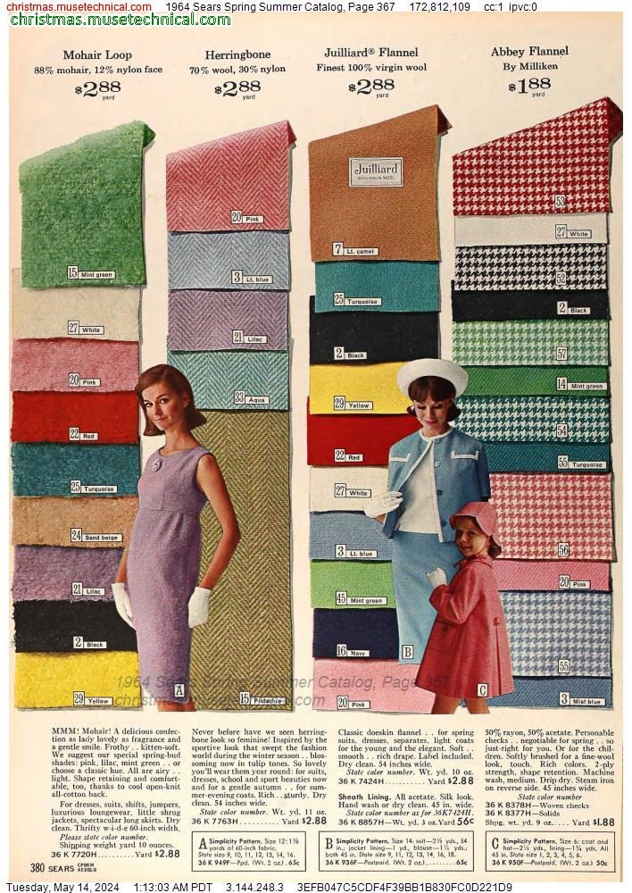 1964 Sears Spring Summer Catalog, Page 367
