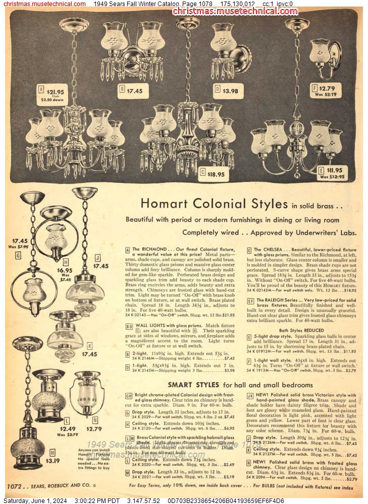 1949 Sears Fall Winter Catalog, Page 1078