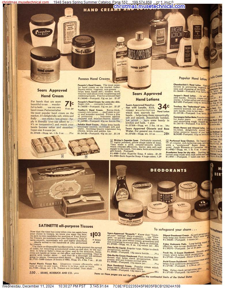 1948 Sears Spring Summer Catalog, Page 552