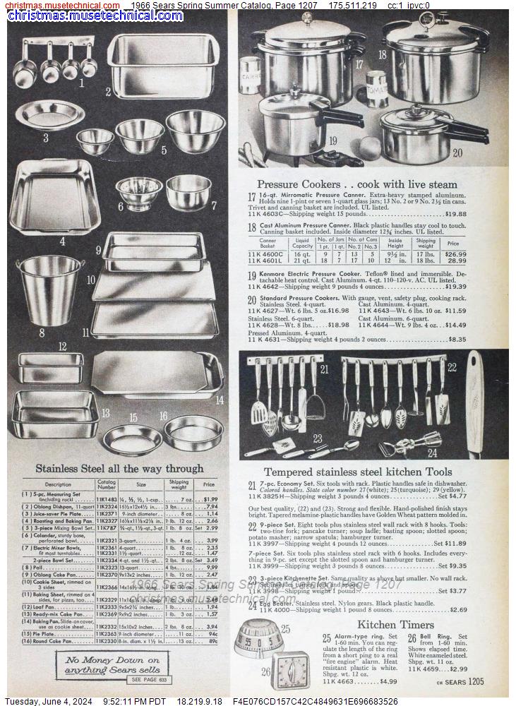 1966 Sears Spring Summer Catalog, Page 1207