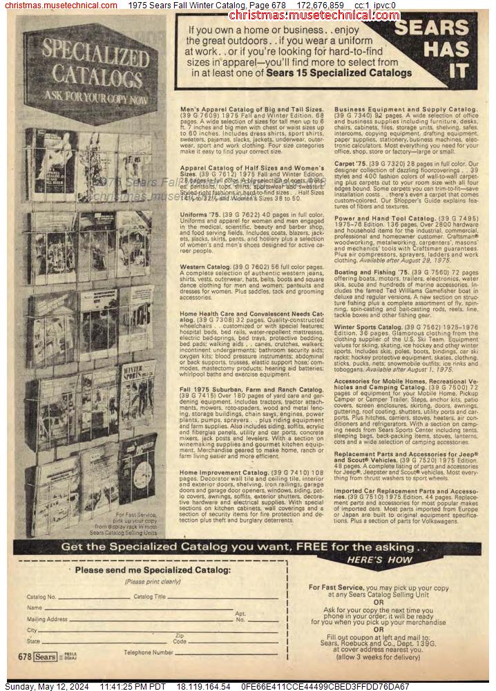 1975 Sears Fall Winter Catalog, Page 678