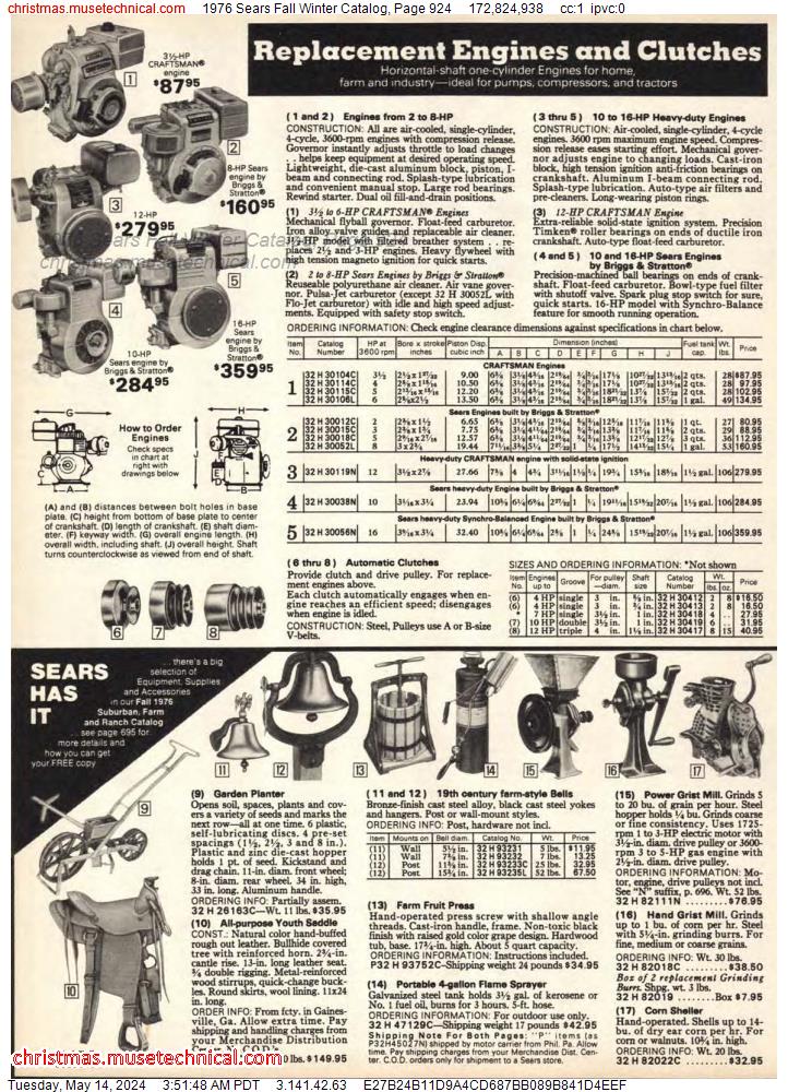 1976 Sears Fall Winter Catalog, Page 924