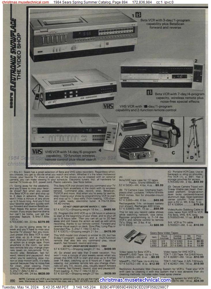 1984 Sears Spring Summer Catalog, Page 894