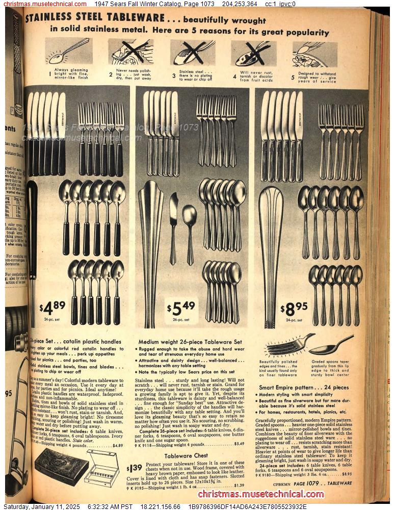 1947 Sears Fall Winter Catalog, Page 1073