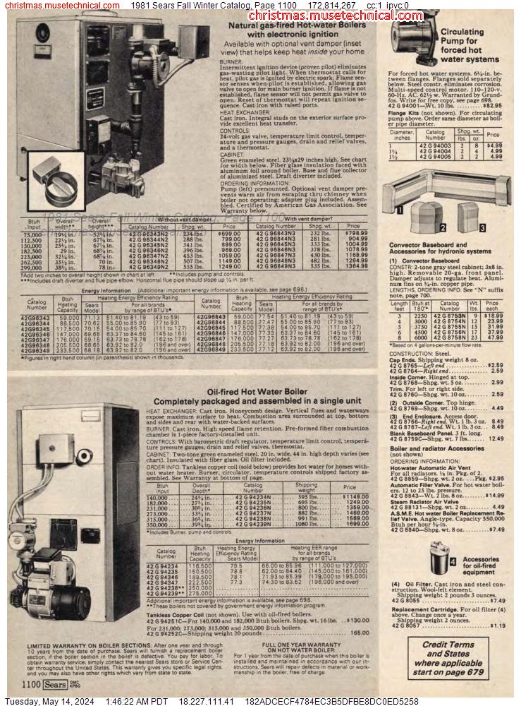 1981 Sears Fall Winter Catalog, Page 1100