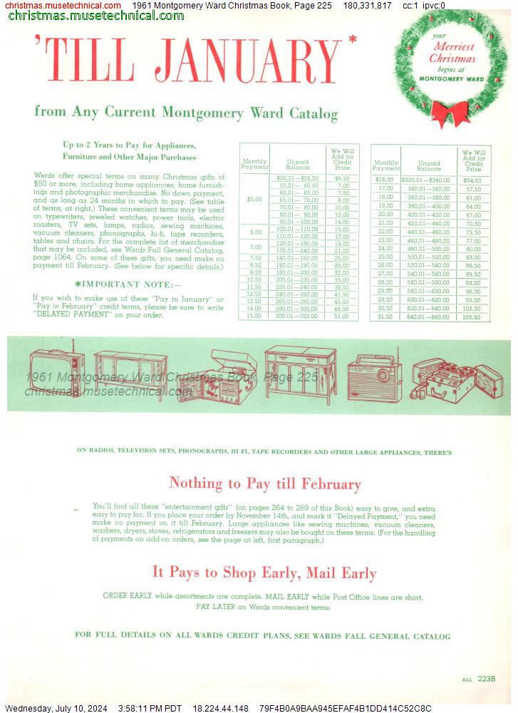 1961 Montgomery Ward Christmas Book, Page 225