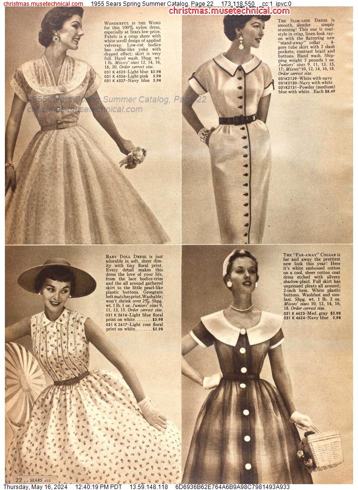 1955 Sears Spring Summer Catalog, Page 22