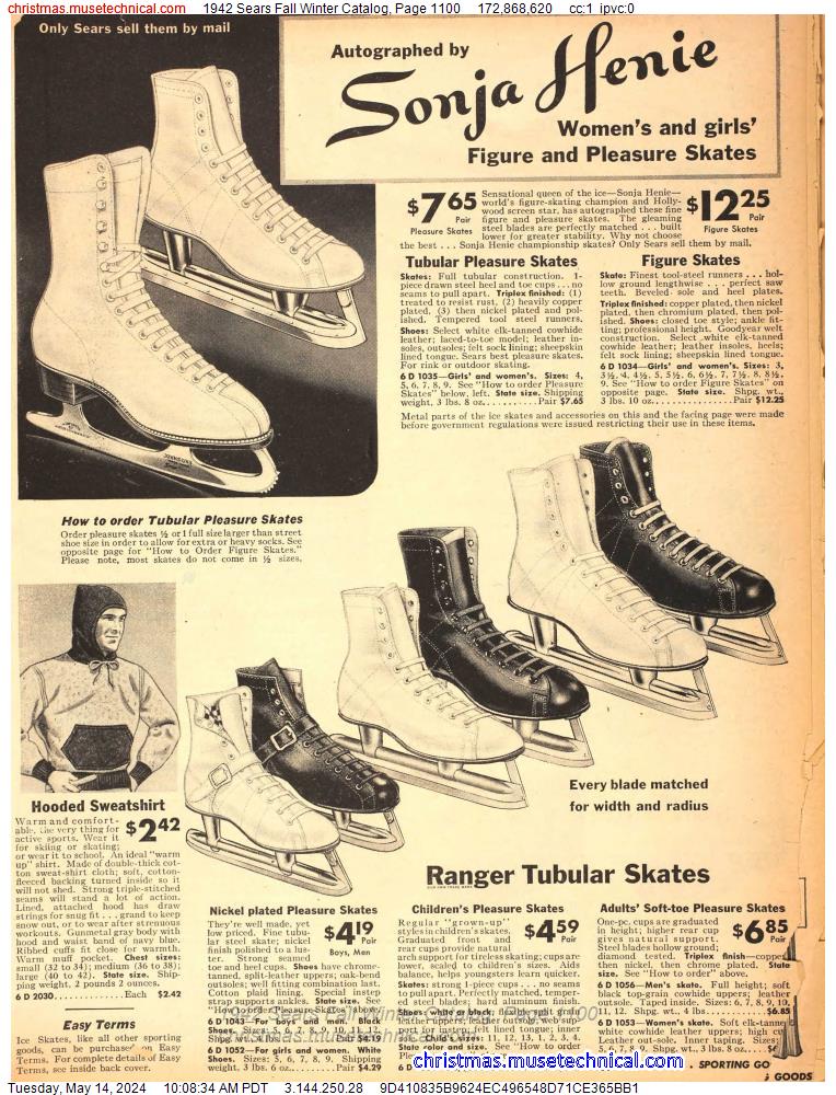 1942 Sears Fall Winter Catalog, Page 1100