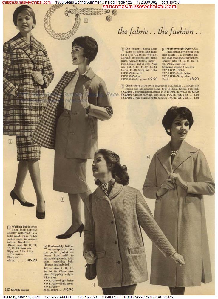 1960 Sears Spring Summer Catalog, Page 122