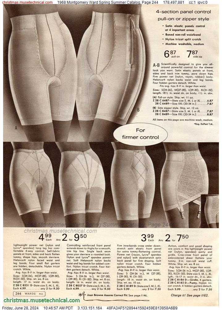 Vintage Montgomery Ward High Waist brief style panty girdle sizes M,thru 4X  NEW