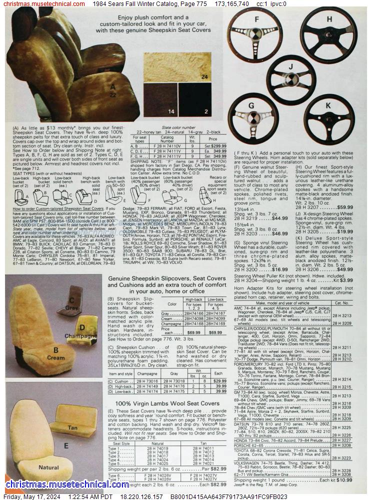 1984 Sears Fall Winter Catalog, Page 775