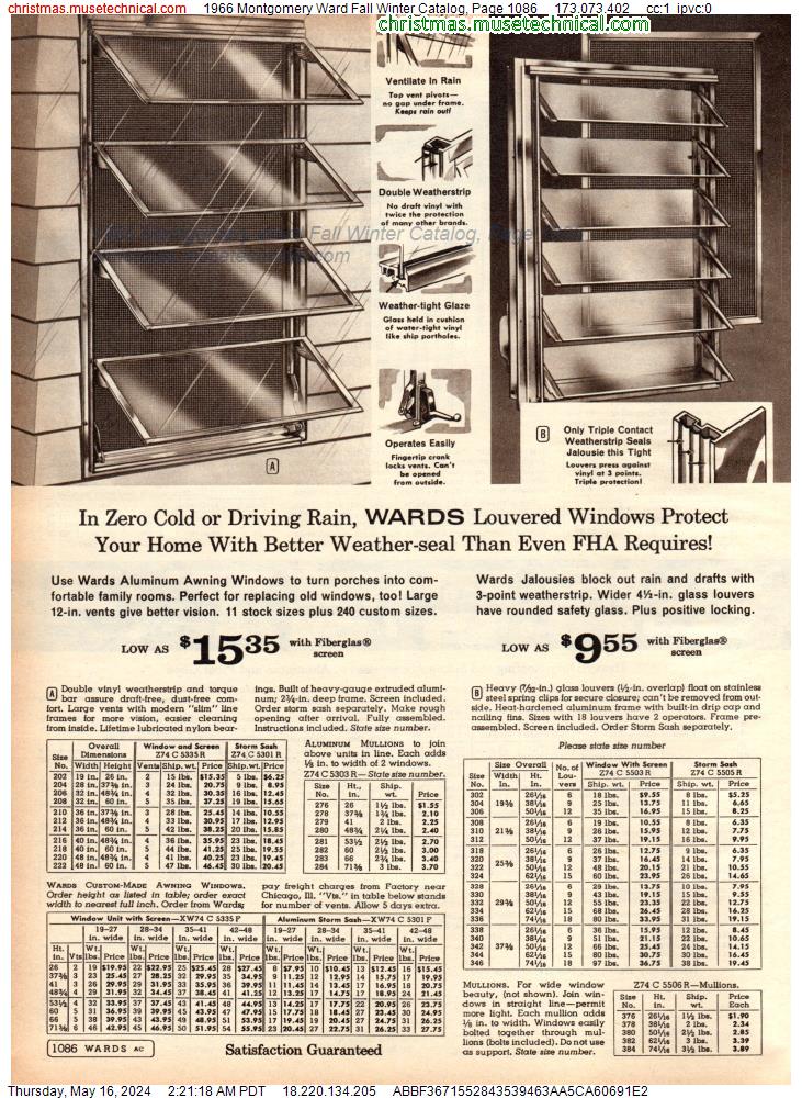 1966 Montgomery Ward Fall Winter Catalog, Page 1086