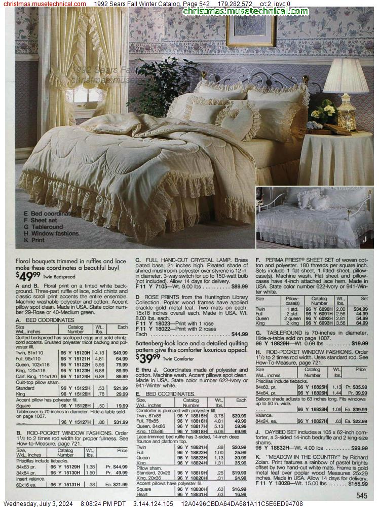 1992 Sears Fall Winter Catalog, Page 542