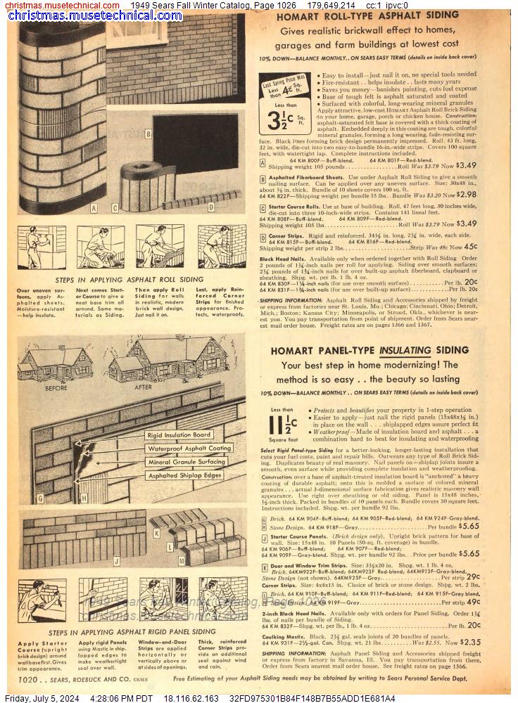 1949 Sears Fall Winter Catalog, Page 1026